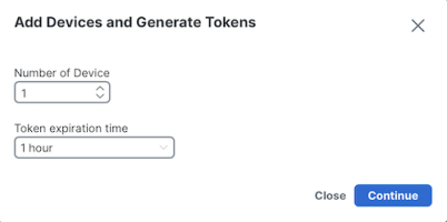 Add Devices and Generate Tokens Form