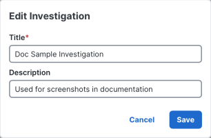 Edit investigation