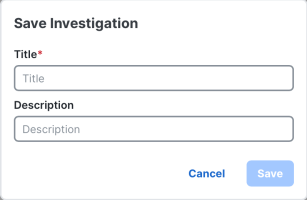 Save Investigation Dialog